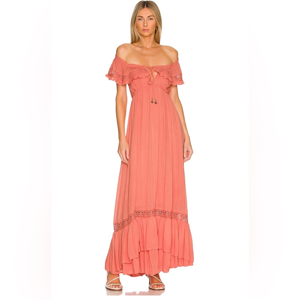 Free People Moonlight Ocean Maxi in Burnt Coral